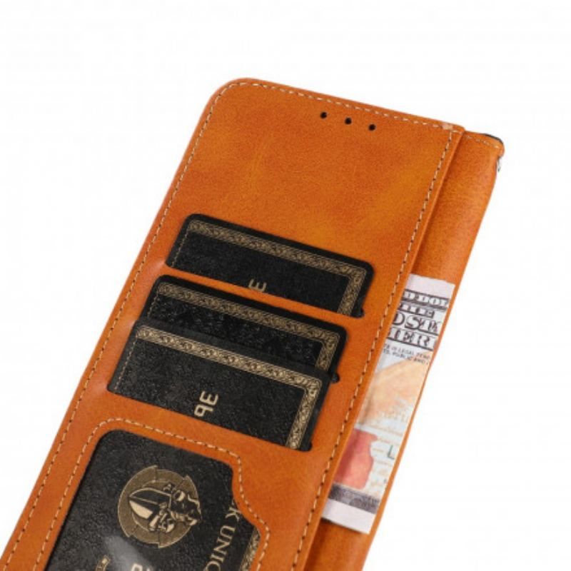 Flip Cover Vivo Y21s Tofarvet Gyldent Lås Khazneh