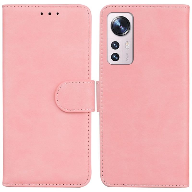 Flip Cover Xiaomi 12 Pro Almindeligt Læder