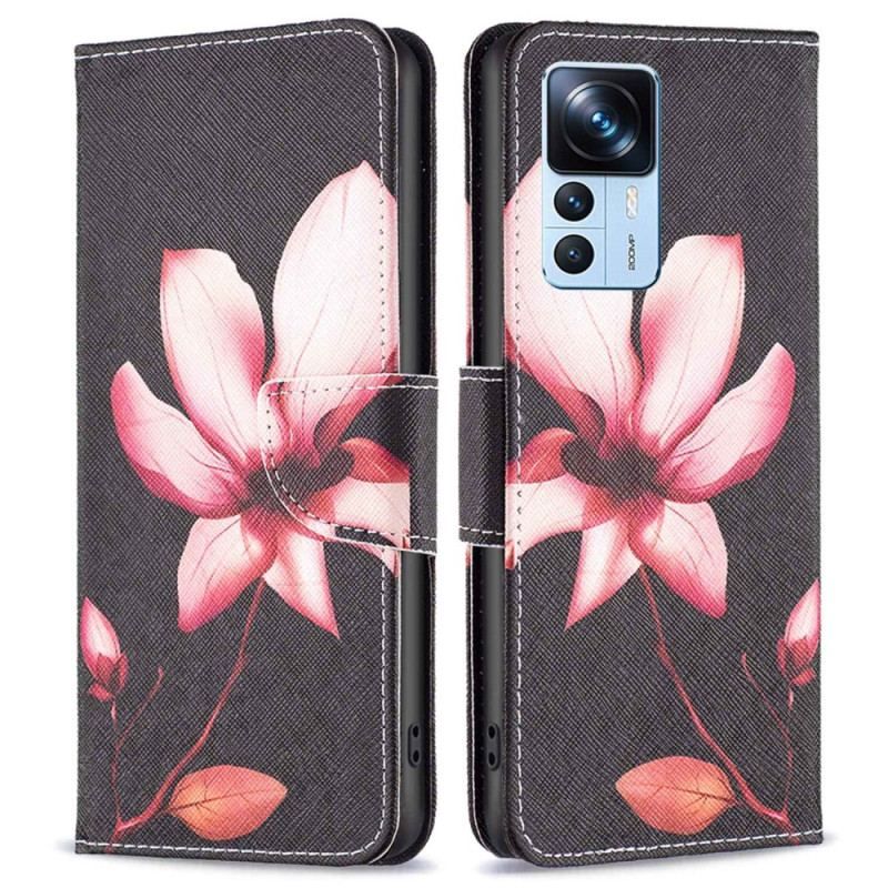 Flip Cover Xiaomi 12T / 12T Pro Lyserød Blomst