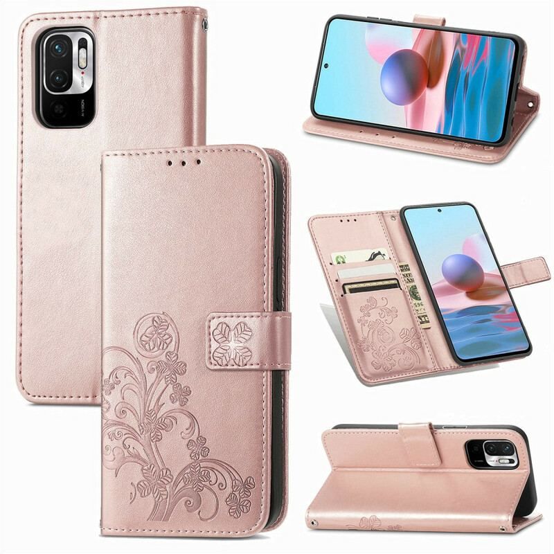 Læder Cover Poco M3 Pro 5G Blomster I Vinden